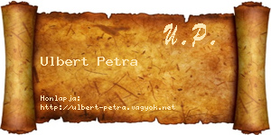 Ulbert Petra névjegykártya